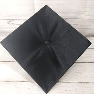 Graduation Cap Black One Size Unisex Polyester Fabric High School College Hat